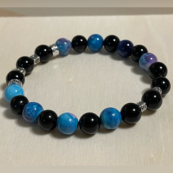 Ocean color Natural Stone Beads Bracelet 🍃will arrive in jewelry pouch. - Picture 4 of 6